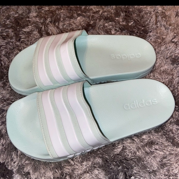 adidas Shoes - Light green Adidas slides#6